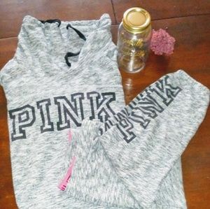 PINK WOMEN'S 2 PIECE SWEAT SUIT SIZE L